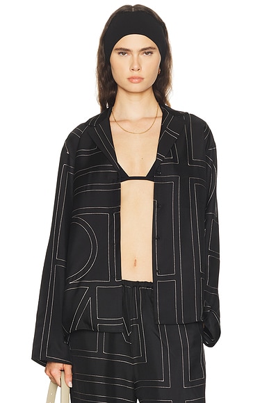 Monogram Silk PJ Top