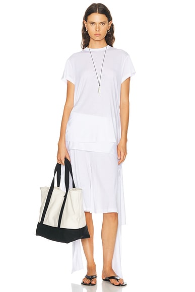 Toteme Tie Waist Jersey Top in White