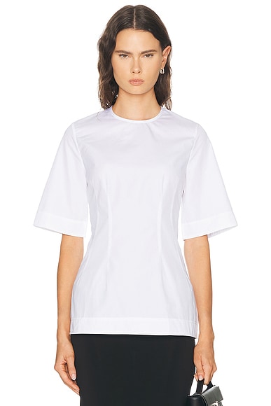 Toteme Sculptural Cotton Tee in White