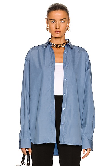 Toteme Oversized Poplin Shirt in Bolt 