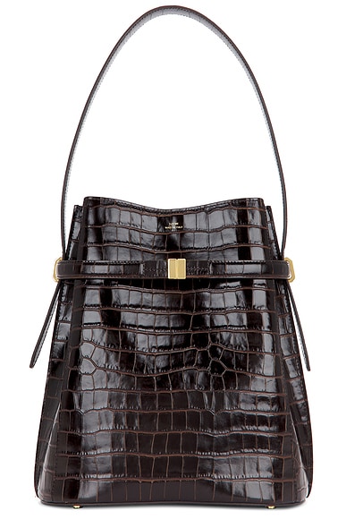Toteme Belted Bucket Bag in Dark Brown