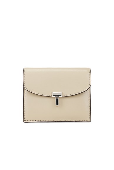 Toteme T-Lock Leather Cardholder in Fawn