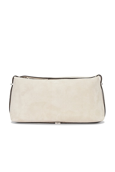 Toteme Suede Scoop Clutch in Pearl