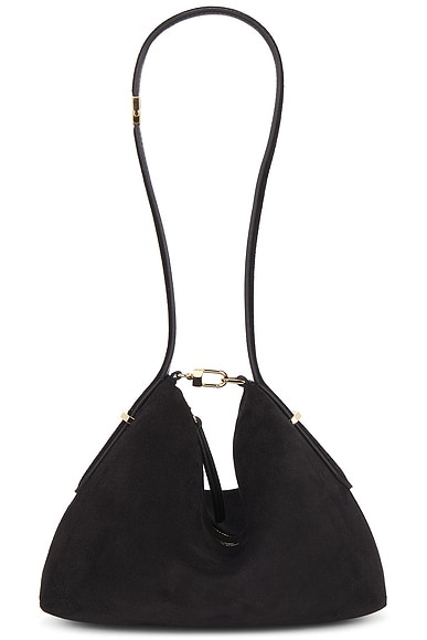 Toteme Suede Scoop Wristlet Bag in Black