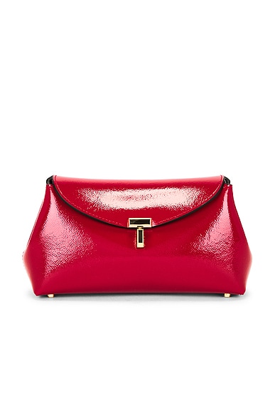 Toteme Mini T-Lock Naplack Clutch in Red