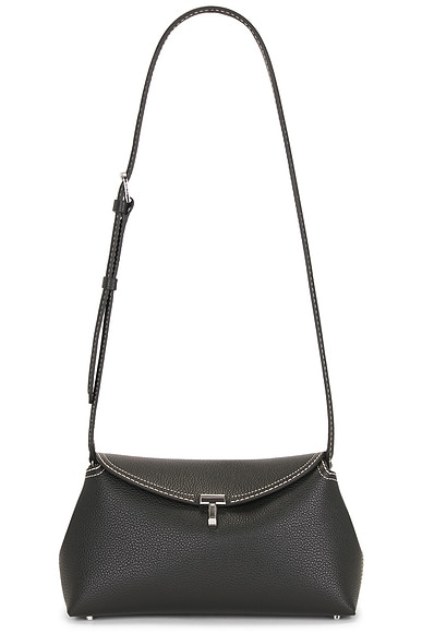 T-Lock Grained Leather Clutch