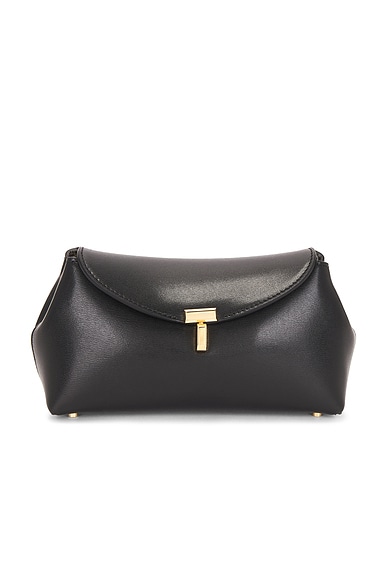 Mini T-Lock Leather Clutch