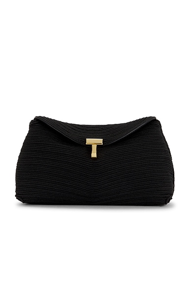 Toteme Mini T-Lock Clutch in Black