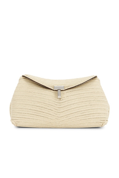 Toteme Mini T-Lock Clutch in Pearl