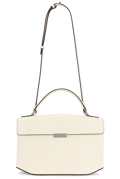 Toteme Box Grained Leather Top Handle Bag in Milk