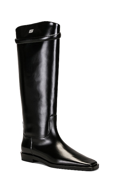 Shop Totême The Riding Boot In Black