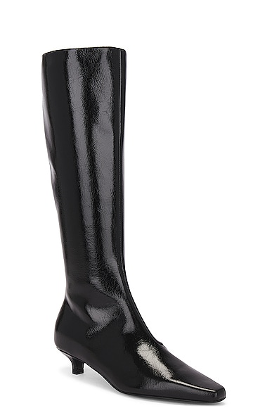 Shop Totême Slim Knee High Boot In Black
