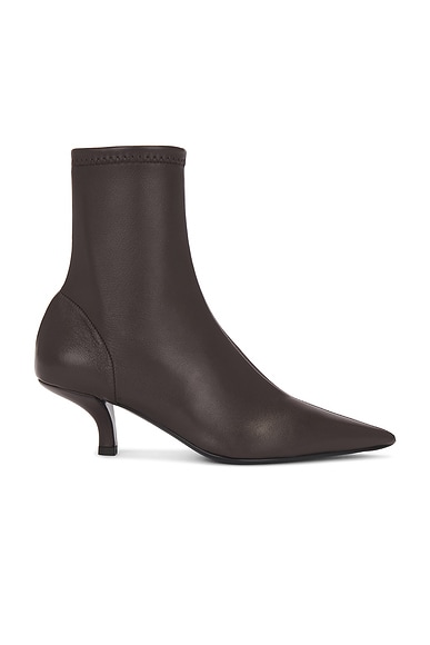 Toteme Heeled Sock Boot in Bark