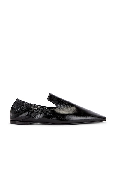 【関税込み】TOTEME ブラック Elastic-Back レザー ローファー TOTEME: ブラック Elastic-Back レザー ローファー | SSENSE 日本