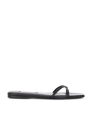 Toteme Leather Crossover Slide in Black
