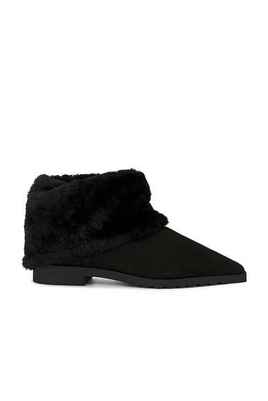 Toteme Fold-down Shearling Boot in Black