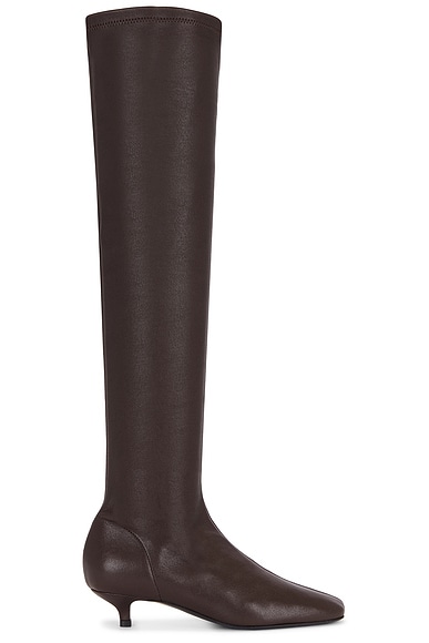 Toteme Day Nappa Knee High Boots in Brown