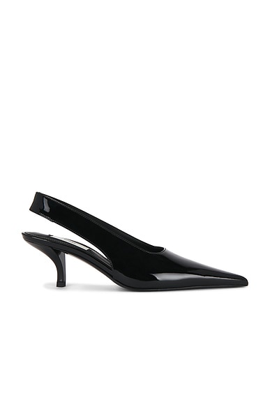 Toteme Classic Patent Slingback Heel in Black