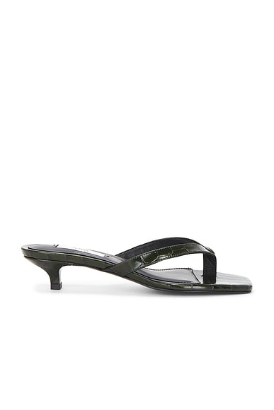 Croco Embossed Heeled Flip Flop