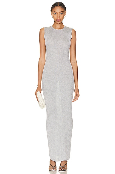 TOVE Vero Knitted Dress in Silver