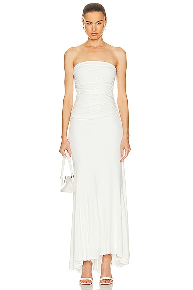Tove Rayssa Strapless Stretch-jersey Maxi Dress In White