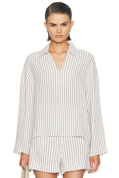 TOVE Leighton Top in White Stripe