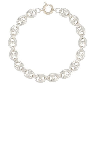 Timeless Pearly Coffee Beans Necklace in Silver