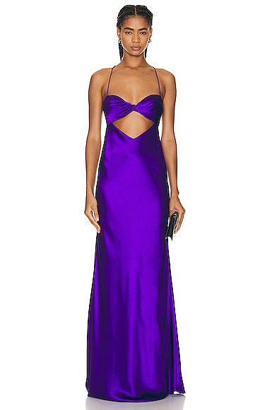 The Sei Twist Bandeau Cut Out Gown in Violet