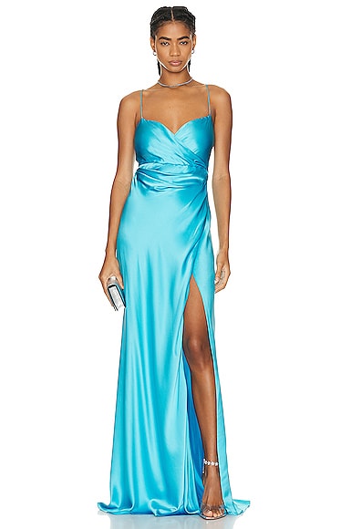 The Sei Wrap Gown in Sky