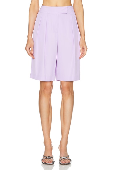 The Sei Double Pleat Short in Icy Lilac