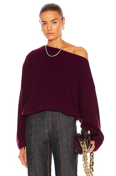 Off Shoulder Sweater With Ties