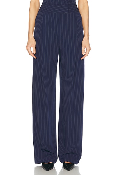 The Sei Boyfriend Trouser in Pinstripe
