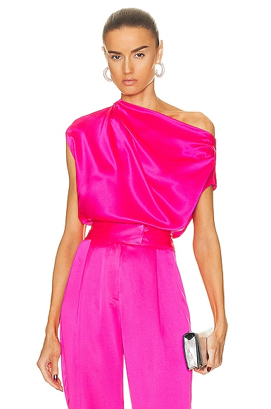 The Sei Draped Top In Hot Pink | ModeSens
