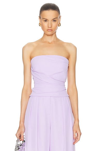 The Sei Pleated Bustier Top in Icy Lilac