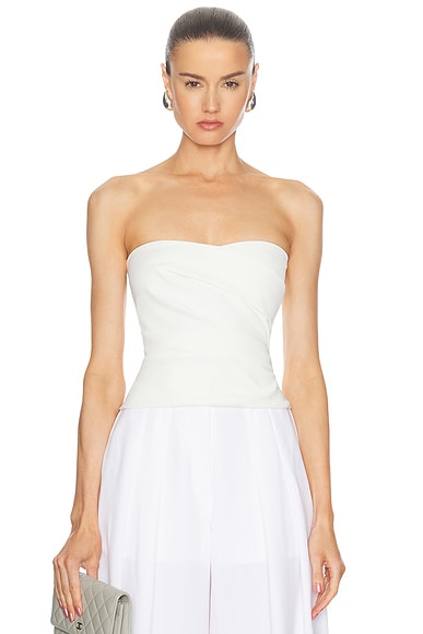 The Sei Strapless Pleat Top in Ivory