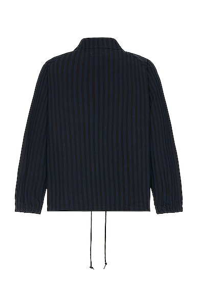 Shop Ts(s) Block Stripe High Density Cloth Coach Jacket In Black & Navy