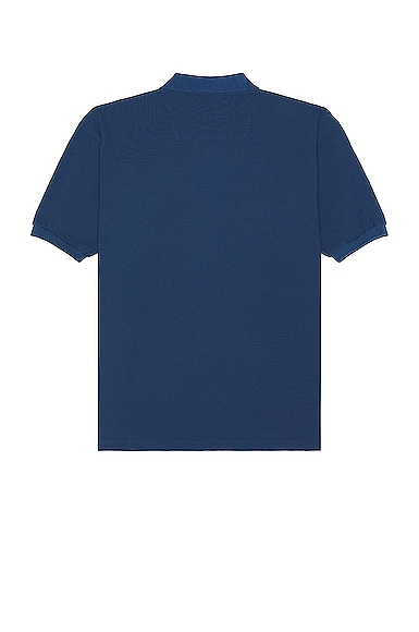 Shop Ts(s) Cotton Pique Jersey Big Polo Shirt In Blue