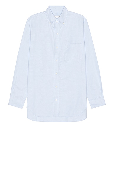 Ts(s) Pastel Color Cotton Oxford Cloth B.d. Shirt In Blue
