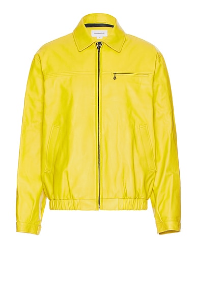 thisisneverthat Leather Harrington Jacket in Yellow