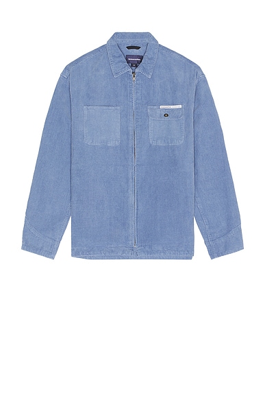 thisisneverthat Washed Corduroy Zip Jacket in Light Indigo
