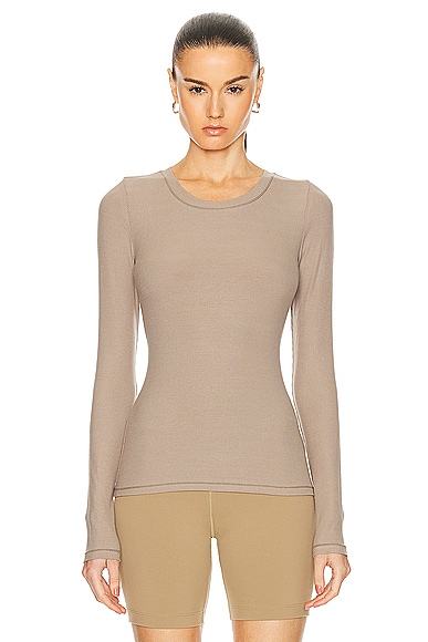 THE UPSIDE Tammy Long Sleeve Top in Pebble