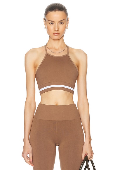 THE UPSIDE Form Seamless Angie Crop Top in Brown