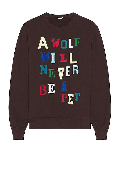 スウェット UNDERCOVER A WOLF WILL NEVER BE A PET Undercover A Wolf Will Never Be A Pet Sweater in Brown | FWRD