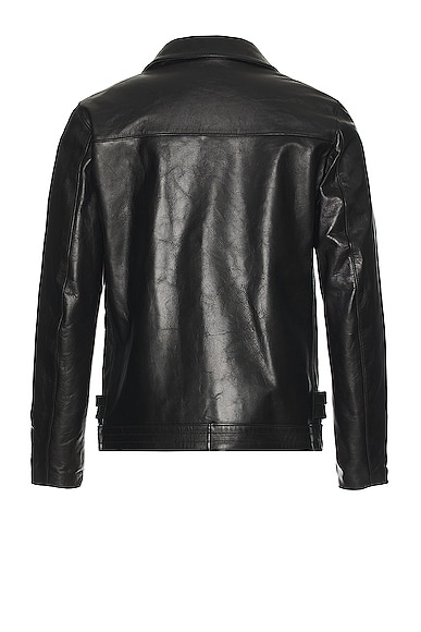 Shop Undercover Leather Rider Jacket In Black