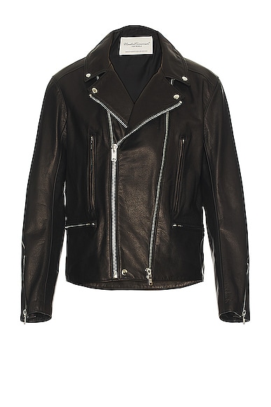 Undercover Leather Double Rider Jacket in Black