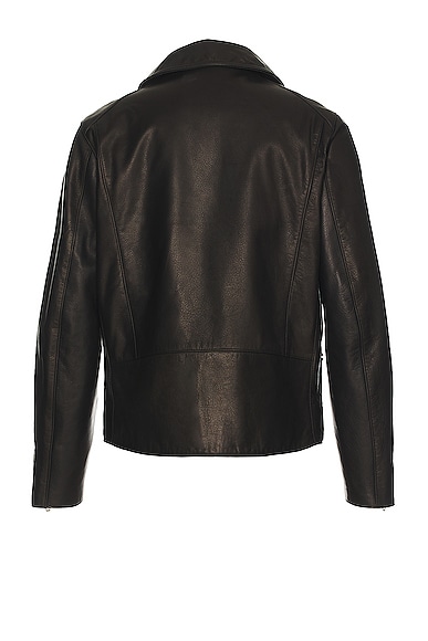 Shop Undercover Leather Double Rider Jacket In Black