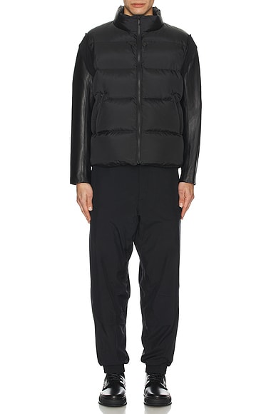 Leather Sleeve Puffer Blouson