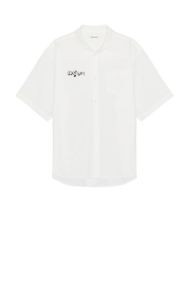 Undercover Noise Short Sleeve Button Up Shirt in White