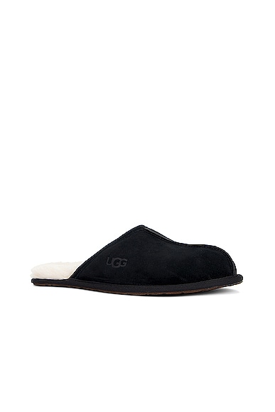 Ugg Mens Cushioned Footbed Suede Slide Slippers In Black