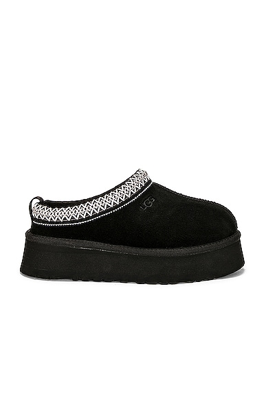 Ugg Tazz Womens Embroidered Slip On Slide Slippers In Black